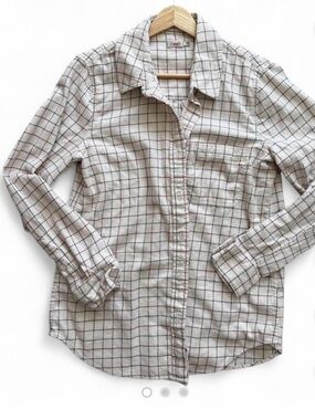 Faherty cream & white plaid button-up
